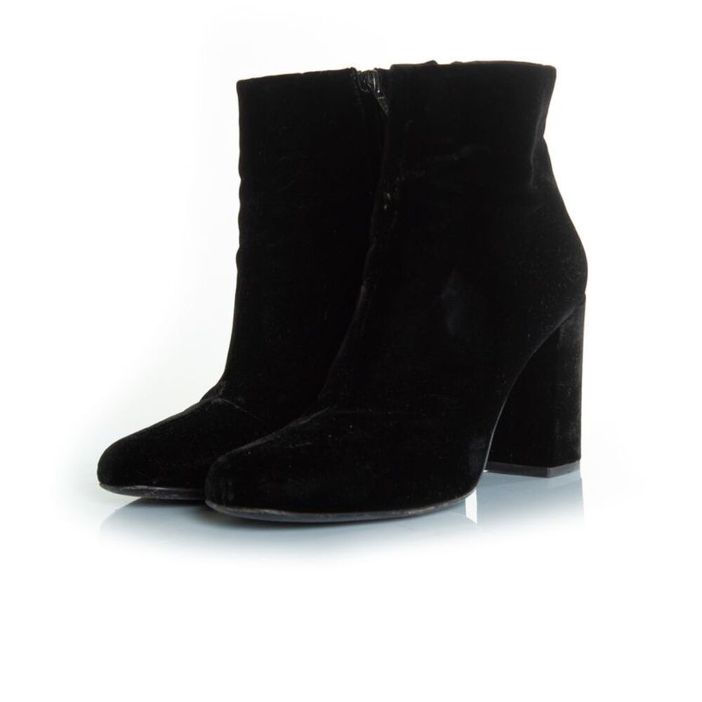 Saint Laurent velvet ankle boots in black
